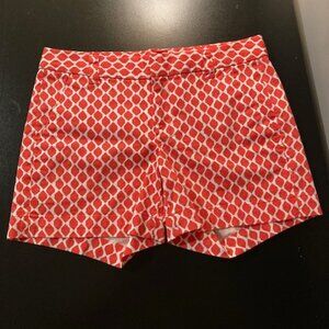 BANANA REPUBLIC Women's Shorts Coral and White Print SIZE 0